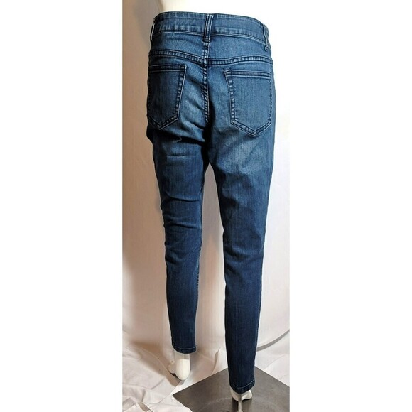 DKNY Dark Wash Mid-Rise Skinny Jeans - Size 8 - Picture 4 of 9